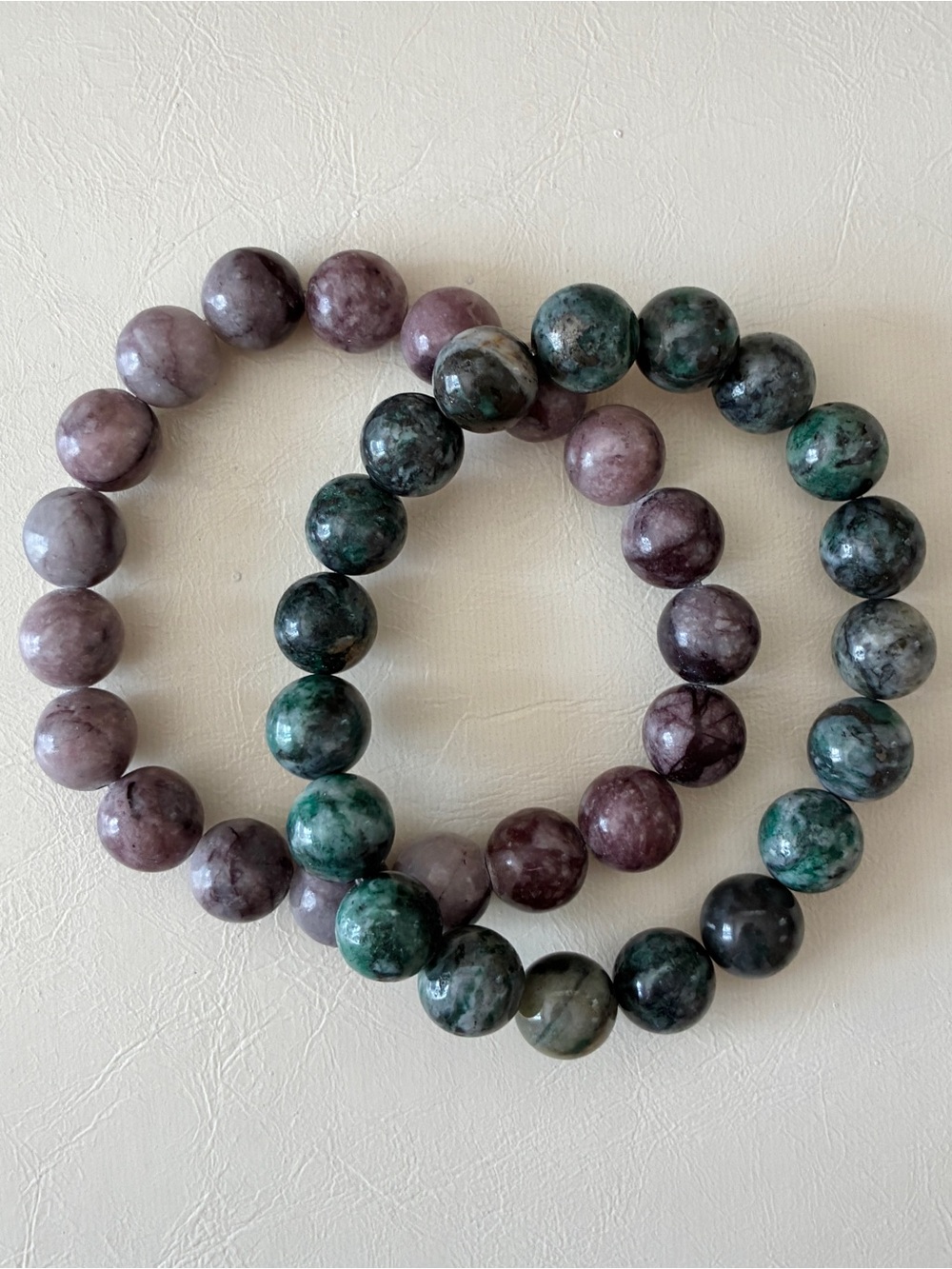 Authentic Bombshell Beads “The PMS Duo Relief” - Lilac Jasper & Green Pyrite